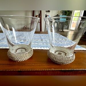 Pier 1-Bedazzled-Rhinestone Martini/Cosmo Glasses-Set of two